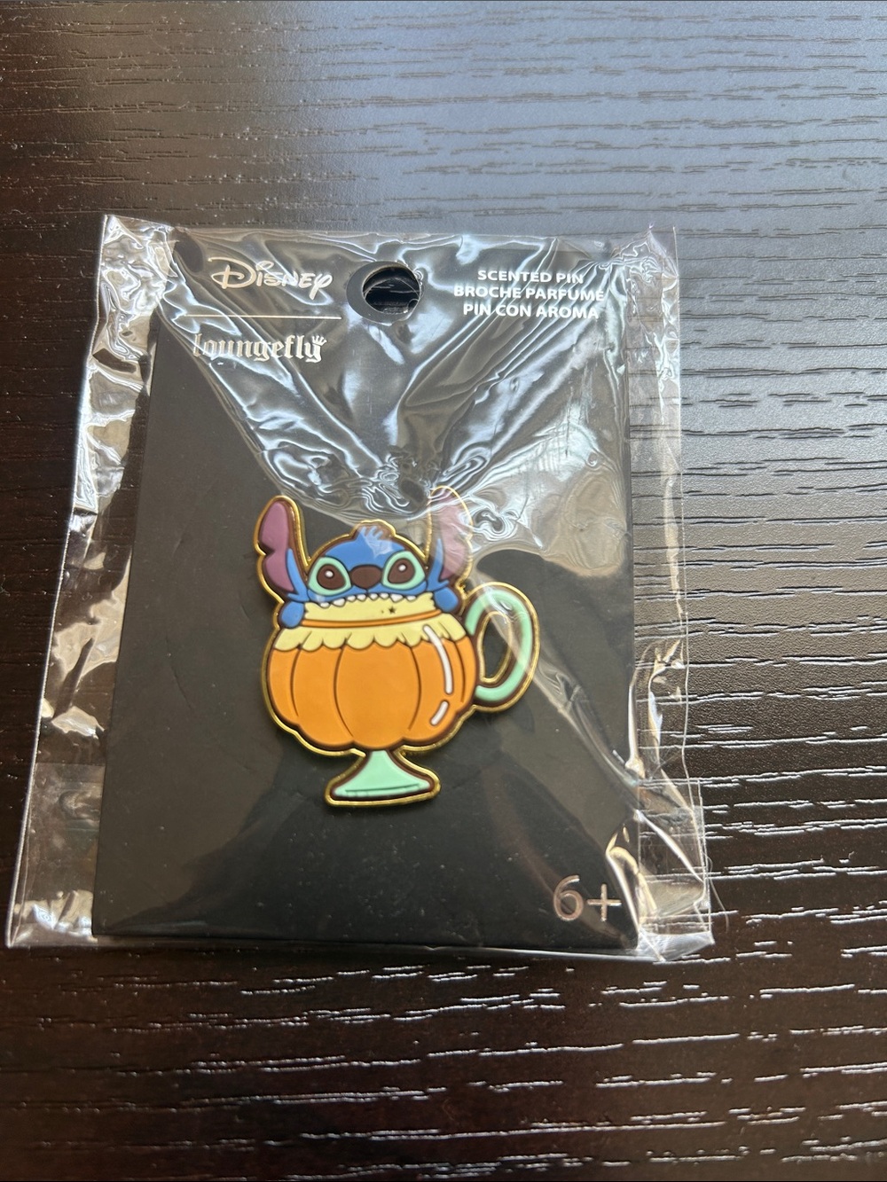 Disney Loungefly Stitch Pumpkin Cup Enamel Pin - Orange & Blue